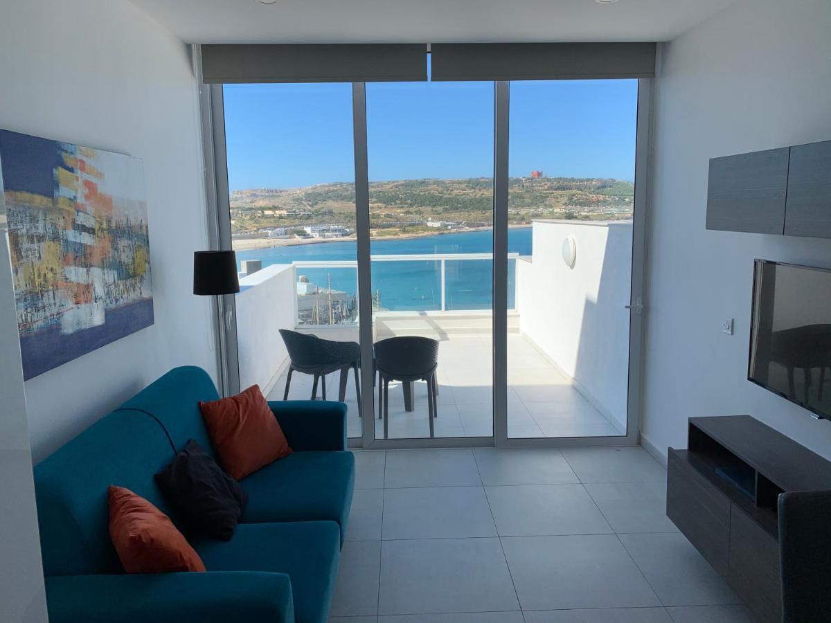 Ferienwohnung Sea View Penthouse Mellieha Bay Exterior foto